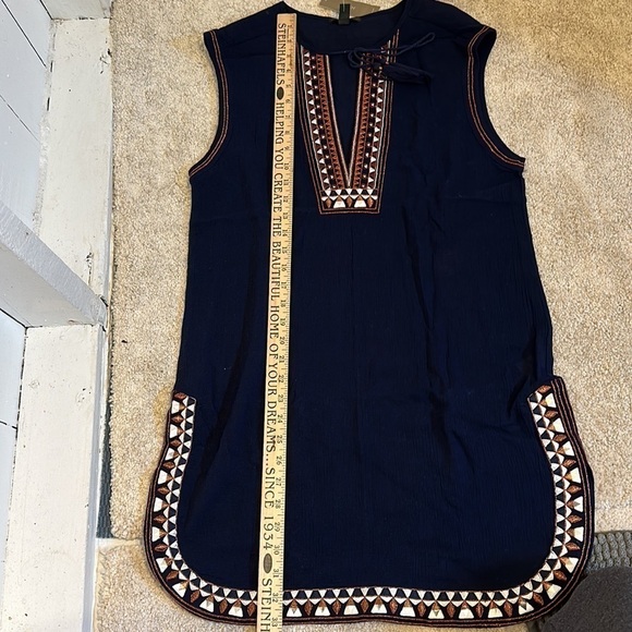 NEW J. Crew Blouse Tank Aztec XS Cotton Blouse Top Navy Southwest Vibe - Picture 13 of 15